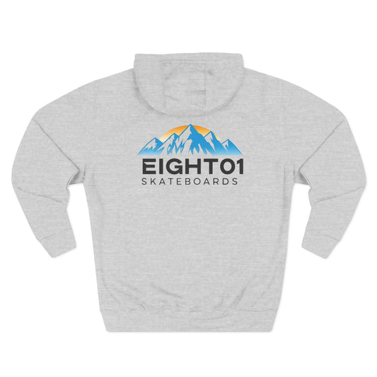 Eight01 Skateboards Hoodie — Mountain Logo Fleece Pullover
