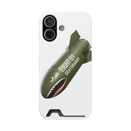 Phone Case — 'Flight 01 Skateboards' Bomb Graphic Card Holder