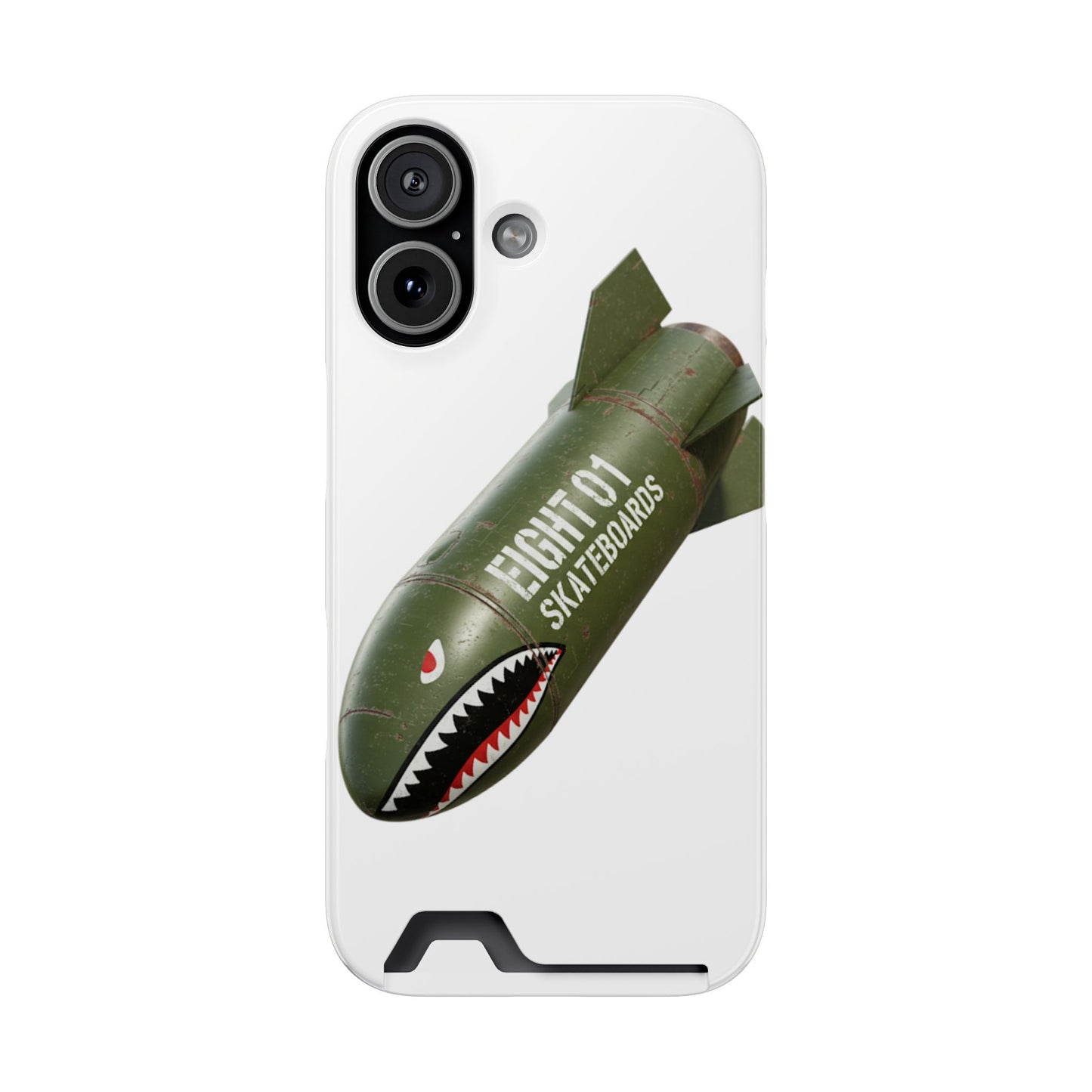 Phone Case — 'Flight 01 Skateboards' Bomb Graphic Card Holder